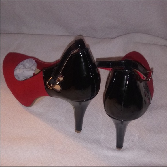 JUST FAB red/black pumps - Picture 5 of 7